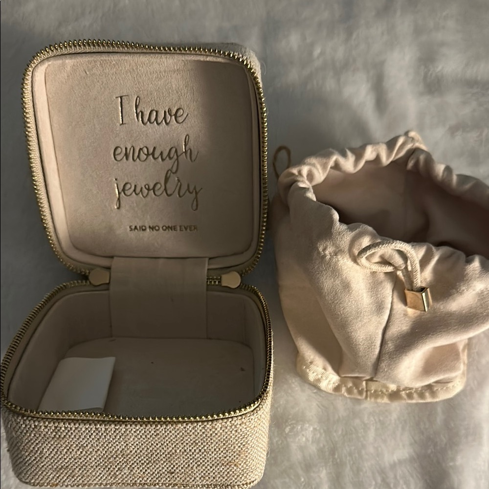 Elegant Cream Jewelry Bag for travel or organizing